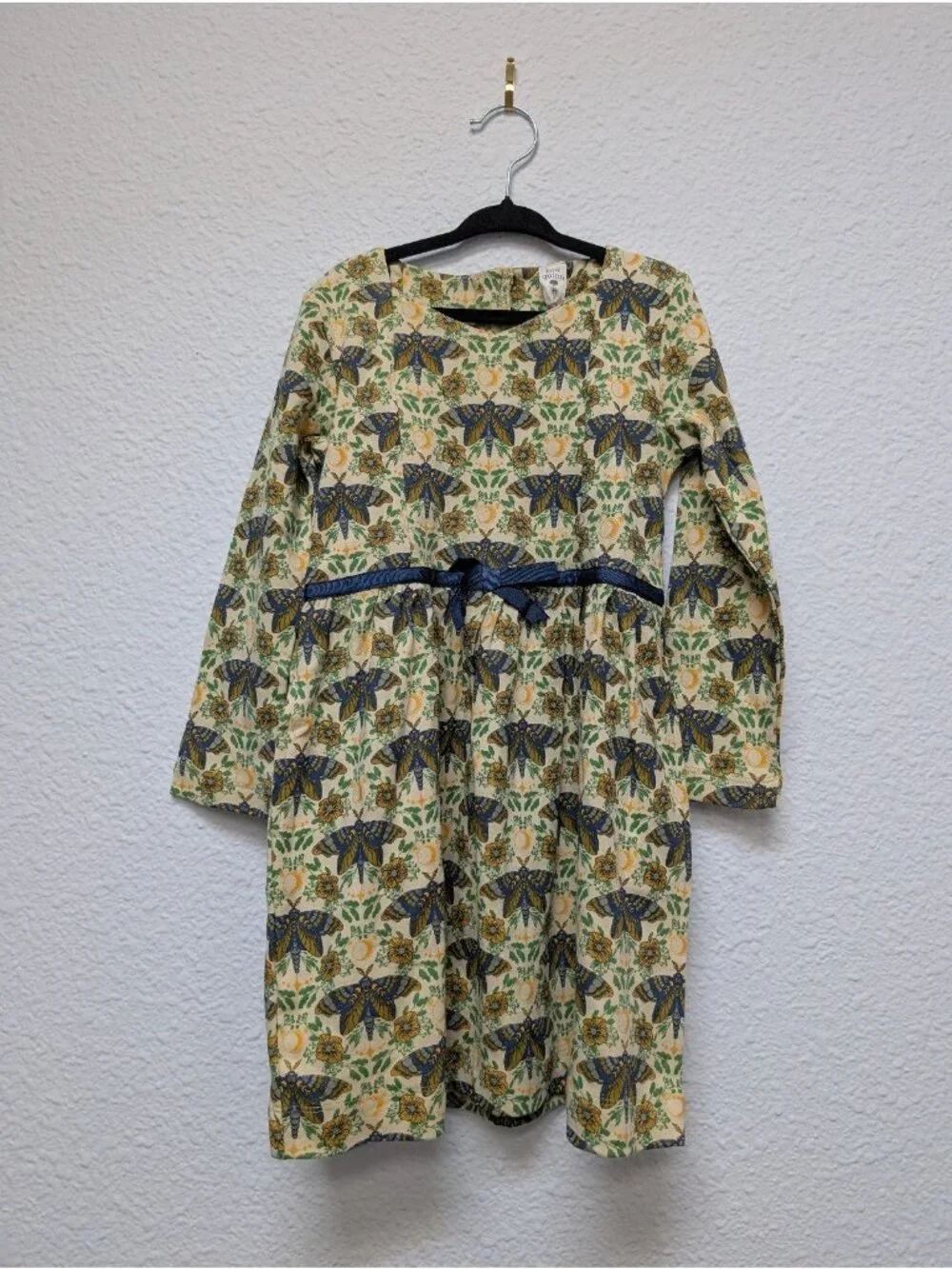 Kate Quinn Organic Cotton Forest Butterfly Skinny Bow Dress 5Y Moths